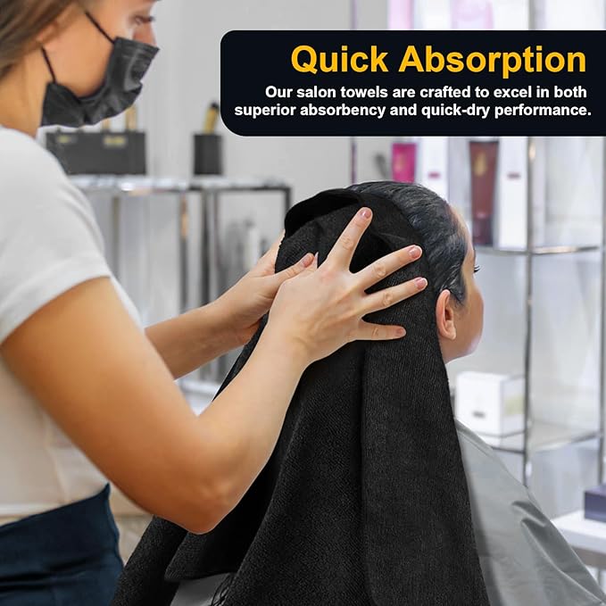 UNIMADE Salon Towels 48 Pack, Microfiber Barber Towel Bulk, Fast Drying Hair - Image 4