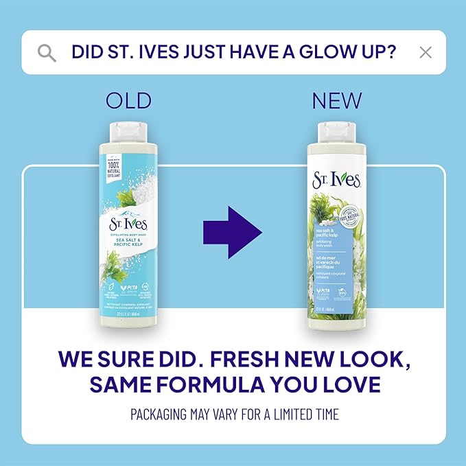 St. Ives Body Wash, Sea Salt & Pacific Kelp Exfoliating Shower Gel 2-Pack - Image 3