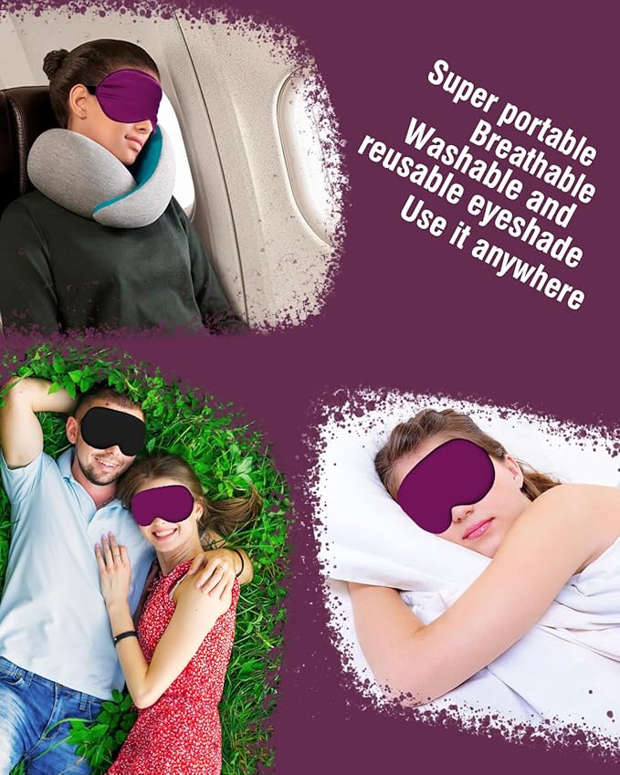 Silk Sleep Mask for Women Man, Thicken Eye Mask for Sleeping, Breathable Eye - Image 5