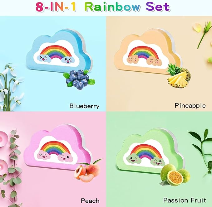 Rainbow Bath Bombs for Kids, Handmade 8 Pcs Kid Bath Bombs Gift Set, Easter - Image 4