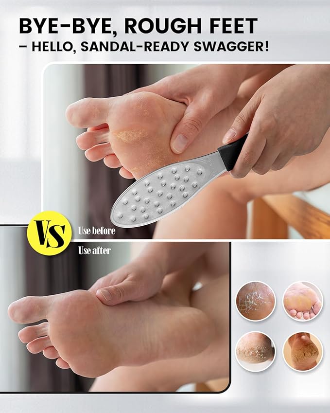 BEZOX Slim Portable Metal Foot File – Double-Sided Callus Remover - Image 4