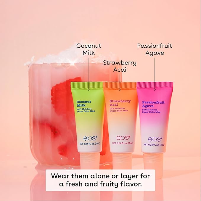 eos 24H Moisture Super Balms Minis- Pink Paradise, Limited-Edition, Nourishing - Image 3
