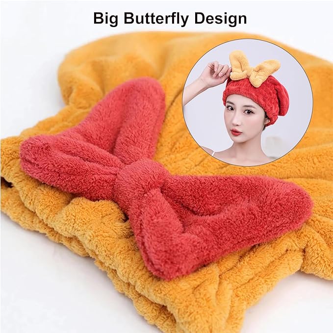 4Pcs Microfiber Hair Drying Cap, Ultra Absorbent Hair Towel Wrap Turban - Image 2