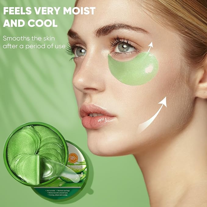 Aero Zen Aloe Vera Eye Mask- 60 PCS Aloe Vera Under Eye Patches-Under Eye - Image 3