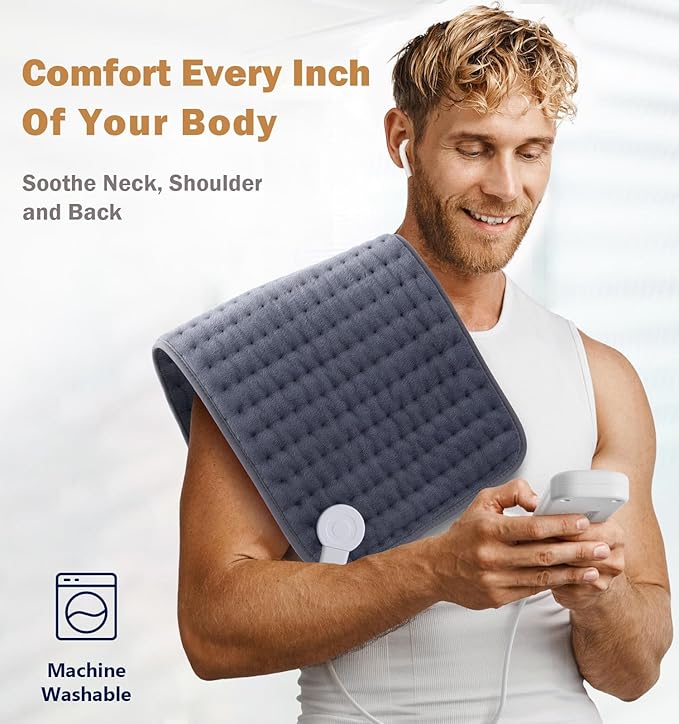 Christmas Gifts Heating Pad for Back, Shoulder Pain & Cramps Relief, Electric - Image 5