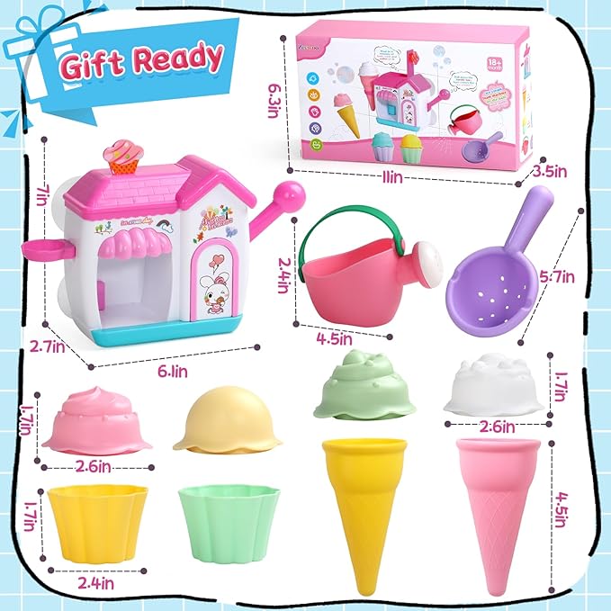 Bath Toys for Kids Ages 4-8 3-5 Toddler Bath Toys Bathtub Ice Cream Foam Maker - Image 8