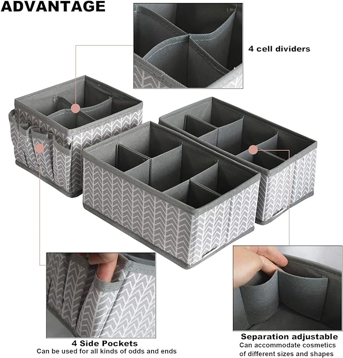 VERONLY Cosmetic Storage Bins Makeup Organizer, Adjustable Multifunction - Image 2