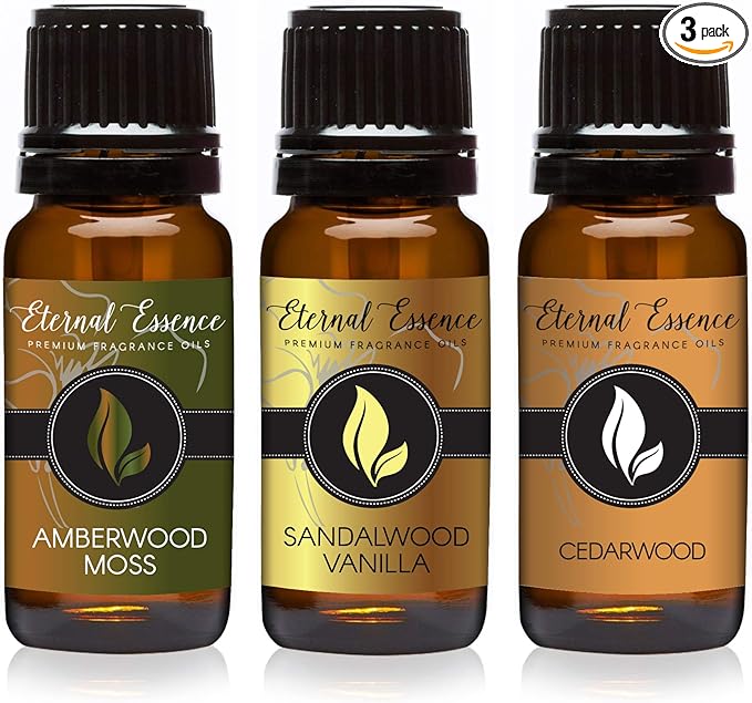 Trio - Amberwood Moss, Sandalwood Vanilla & Cedarwood - Premium Fragrance Oil by EternalEssenceOils