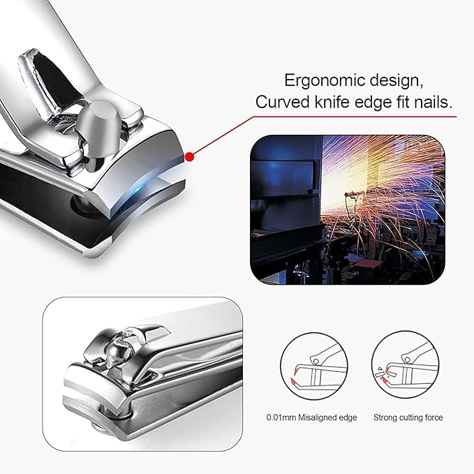 Manicure Set Women Men Nail Clipper Set Stainless Steel Toe Finger Nail - Image 8