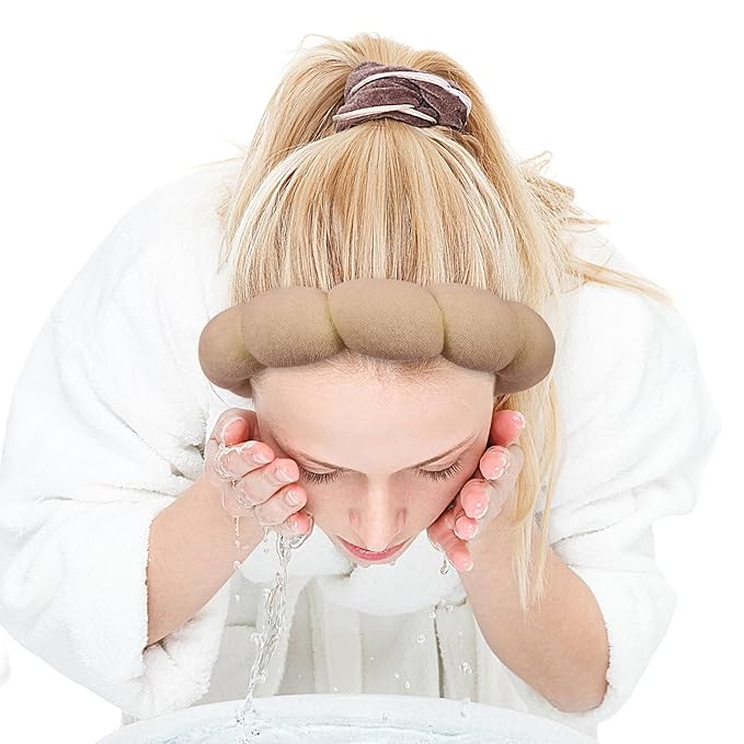 Zkptops Spa Headband for Washing Face Wristband Set Sponge Makeup Skincare - Image 9
