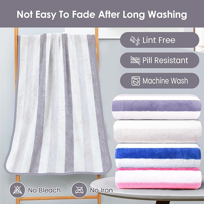 JML Microfiber Bath Towels Set of 2, Super Absorbent, Fast Drying Large Bath - Image 6