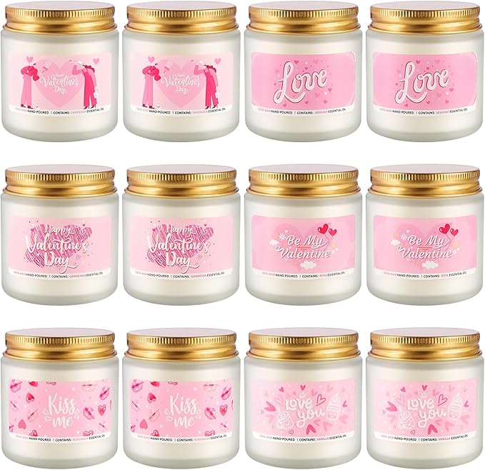 Set of 12 Valentines Scented Candles -3.5oz Romantic Candle Gifts - Image 2