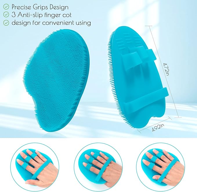 2 Pack Soft Silicone Shower Brush, Body & Face & Short Hair Wash, Bath - Image 3