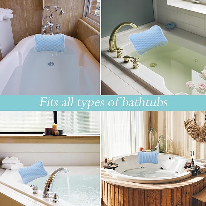 Bath Pillows for tub, Home Spa Pillows for Bathtub, Hot Tub, Head and Neck - Image 6