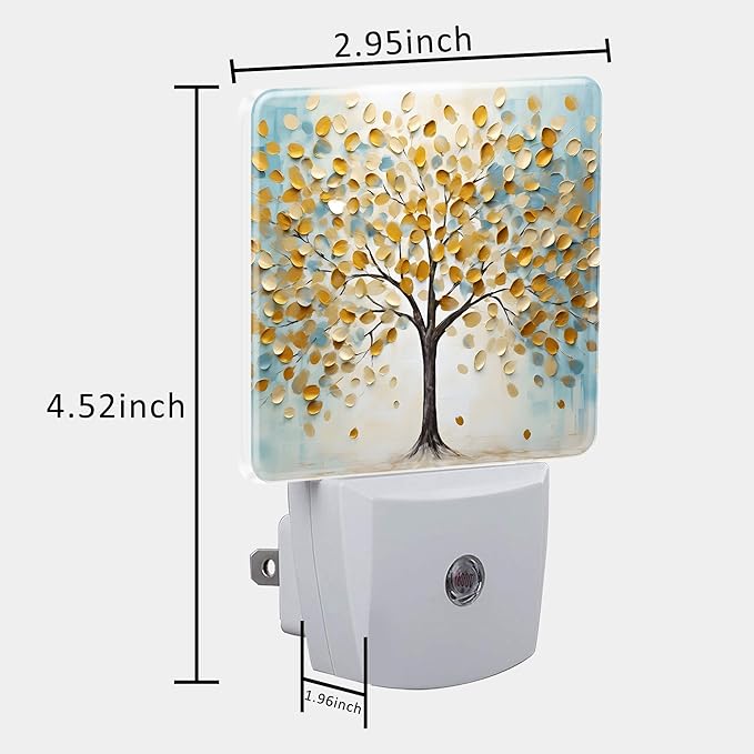 Plug in Night Lights Golden Tree Of Life Oil Painting Nightlight Plug Into Wall - Image 5