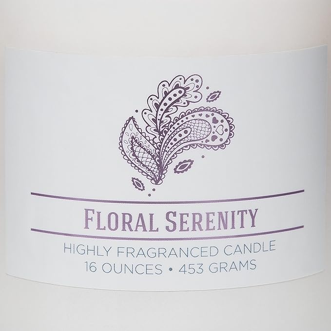Carolina Floral Serenity Scented Candle, 16 oz Wellness Relaxing Aromatherapy - Image 4