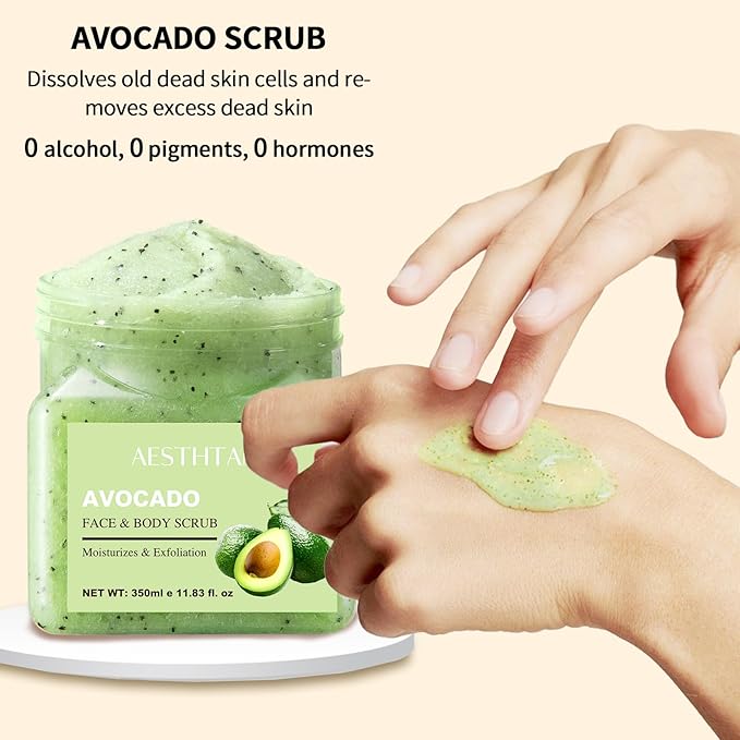 Avocado Body Scrub &Avocado Face & Body ScrubMoisturizing and Exfoliating Body - Image 6