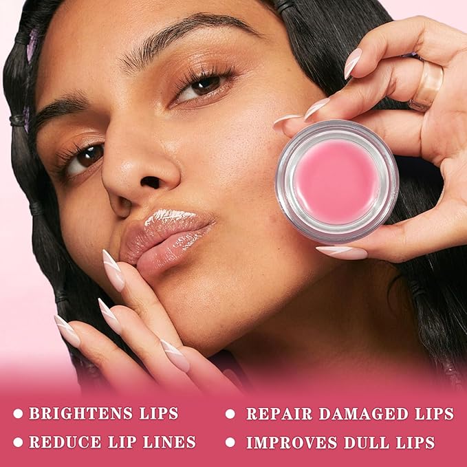4PCS Lip Scrub and Mask Set, Strawberry and Honey Pot Lip Balm, Repair Bee Lip - Image 5