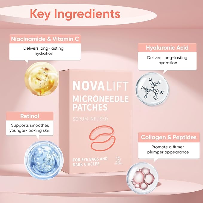 MicroGlow Eye Patches, Under Eye Patchs Hyaluronic Acid Eye Mask - Image 3