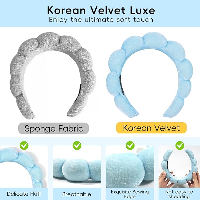 my novel things Spa Headband For Washing Face, Skincare headband and Wristband - Image 4