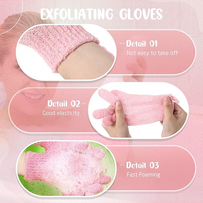 Didaey 104 Pcs Exfoliating Glove Bulk Shower Gloves - Image 3
