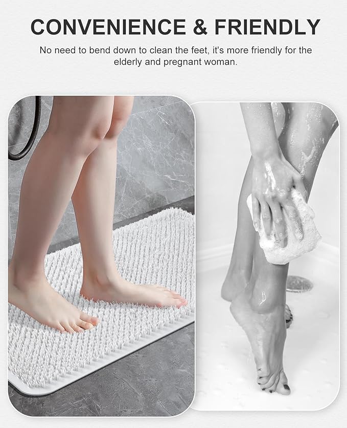 OTHWAY Non Slip Grassy Bathtub Mat : 25.6X13.4 Inches Sturdy But Soft Bath - Image 6