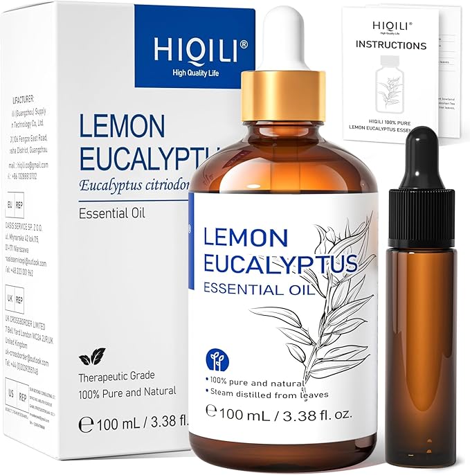 HIQILI Lemon Eucalyptus Oil, for Spary, 100% Pure Natural by HIQILI