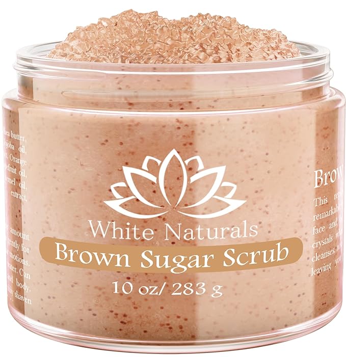 Pure Brown Sugar Scrub, Gentle Exfoliating Natural Body Scrub, Revitalizing by WhiteNaturals