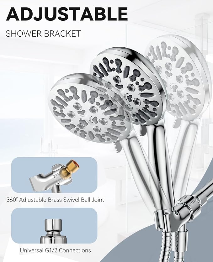 JDO Shower Head with Handheld, High Pressure Handheld Shower Head 9 Settings - Image 4