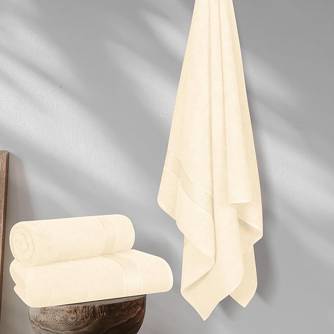 Elvana Home Cotton 2 Pack Oversized Bath Towel Set 28x55 inches, Large Bath - Image 4