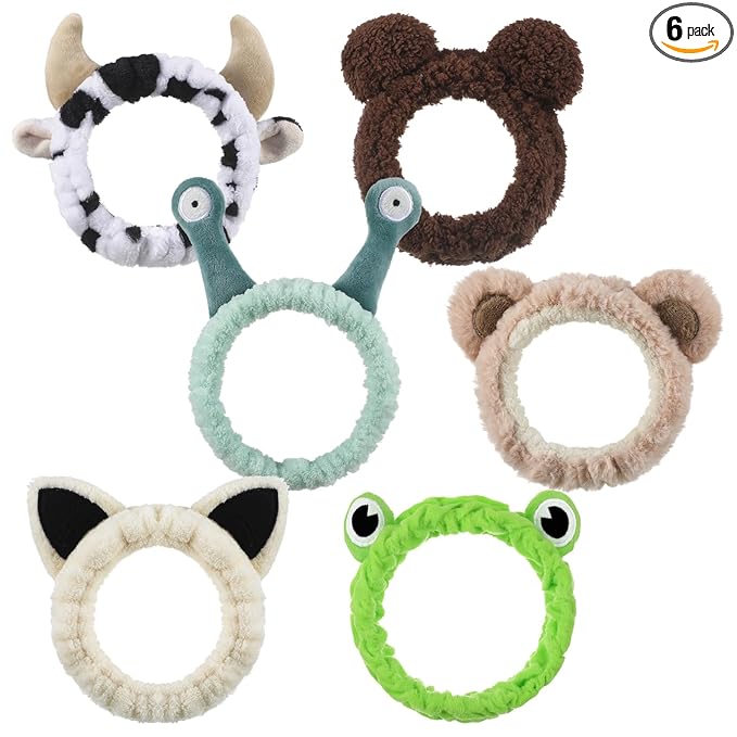 6-pack Animal Headbands Soft Coral Fleece Hair Band by Unknown