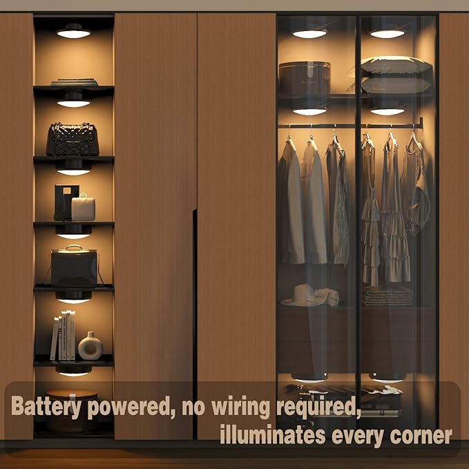 ILYXY LED Puck Lights with Remote, 3 Pack Under Cabinet Lighting, Battery - Image 4
