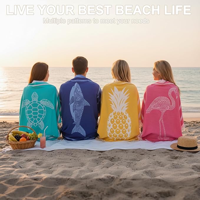 Genovega Oversized Turkish Beach Towel 72"x36" - Image 7