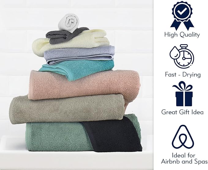 Classic Turkish Towels CTT Set of 9-100% Turkish Cotton, Absorbent & Comfy - Image 3