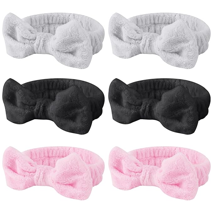 6 Pcs Fluffy Spa Headbands by Casoty