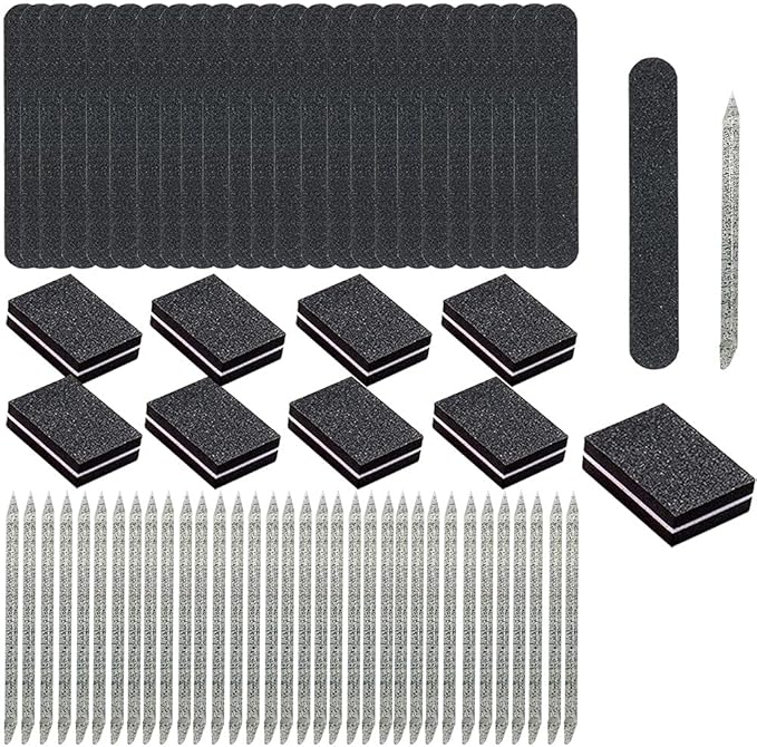 100 Set Press On Nail Tool Kit, Including 100pcs Mini Nail Buffer, Disposable by Unknown