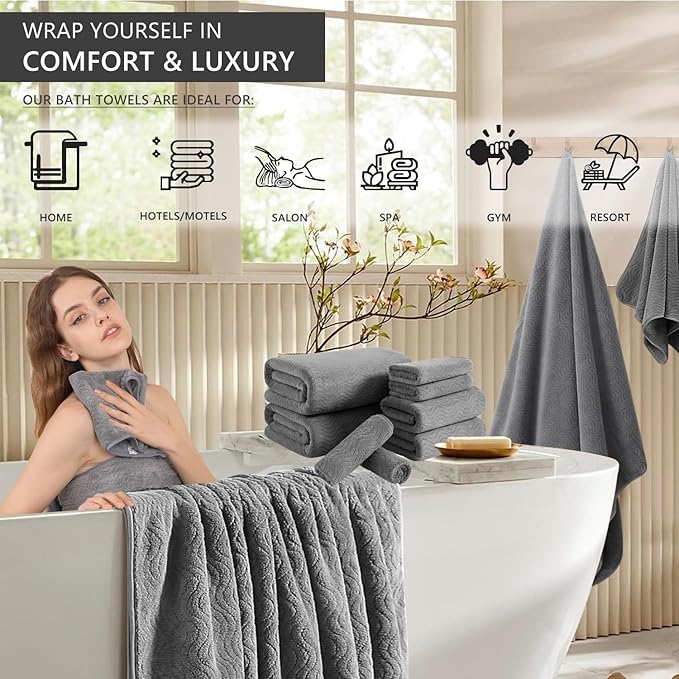 4 Pack Washcloths Set 13"x13", Highly Absorbent & Quick Dry Premium Towel - Image 8