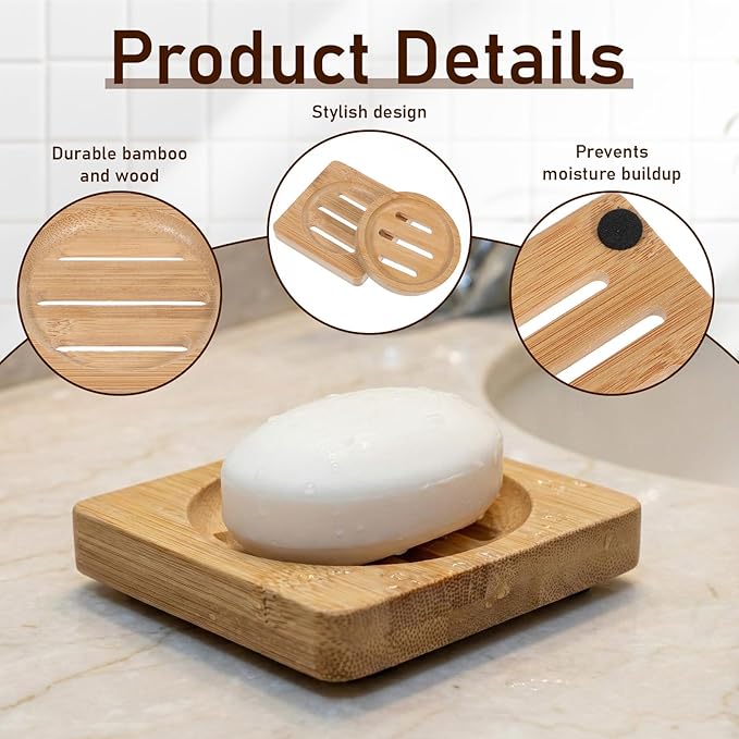 2 PCS Shower Steamer Holder Wood Soap Dish Holder Bamboo Soap Dish Wooden Soaps - Image 7