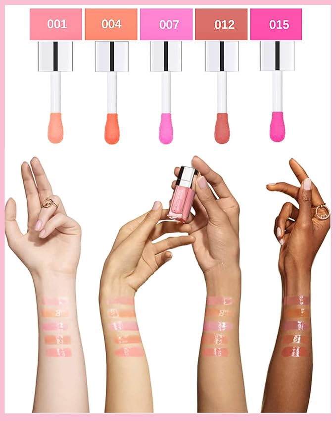 Hydrating Plumping Lip Glow Oil, Shine Tinted Lip Gloss, Glow Reviver Lip Oil - Image 5