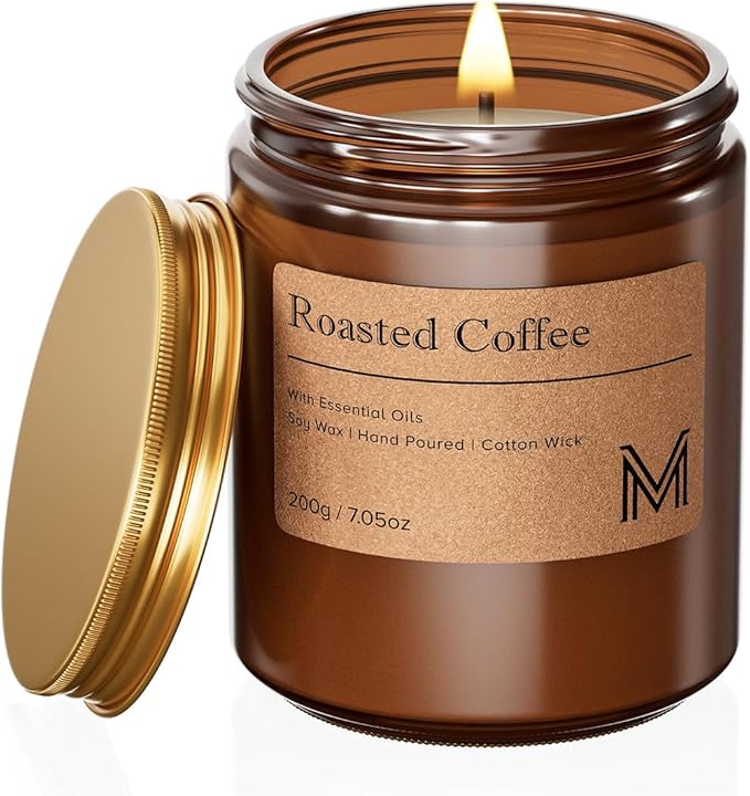 M&SENSE Roasted Coffee Scented Christmas Candle Gift, Aromatherapy Candle Set by MSENSE