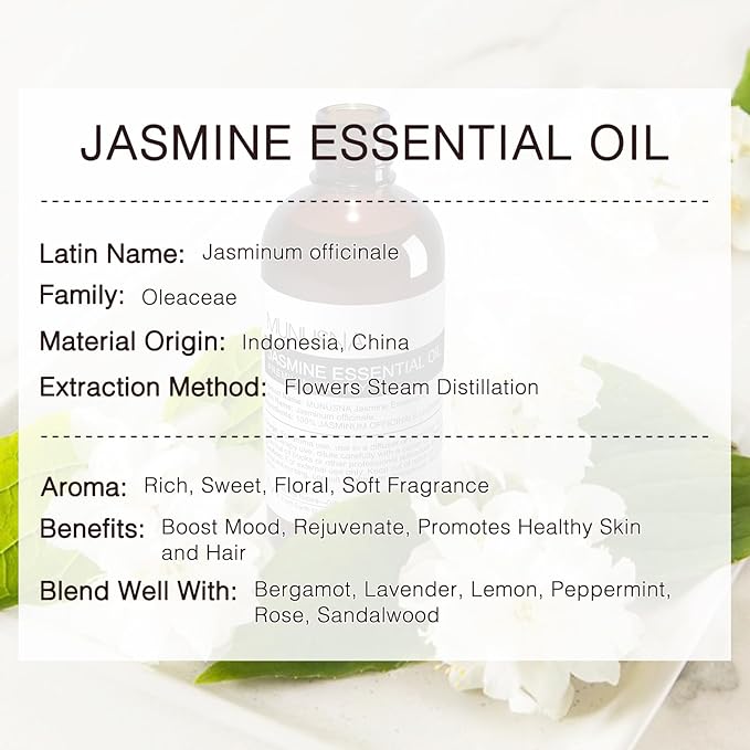 Jasmine Essential Oil 100ML, 100% Pure Natural Jasmine Oils Premium Grade - Image 3