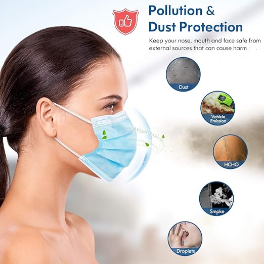 Disposable Face Mask Adult Blue Breathable Mask - Image 3
