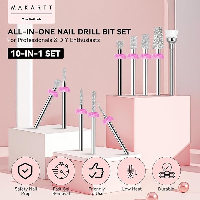 Makartt Nail Drill Bits:10Pcs Dimond Sanding Bit Sets - Image 6