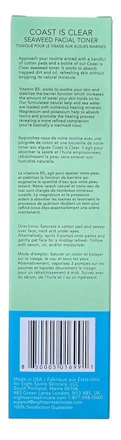 Eight Saints Coast is Clear Seaweed Anti Aging Face Toner, Alcohol Free Toner - Image 7
