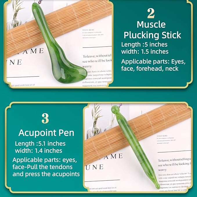 Gua Sha Scraping Massage Tool, GuaSha Facial Set, Natural Resin GuaSha Massage - Image 6
