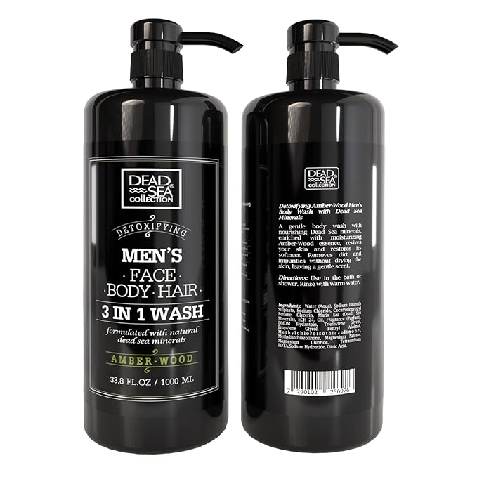 Dead Sea Collection Amber Wood Men’s Body Wash – 3 in 1 Body Wash - Image 8