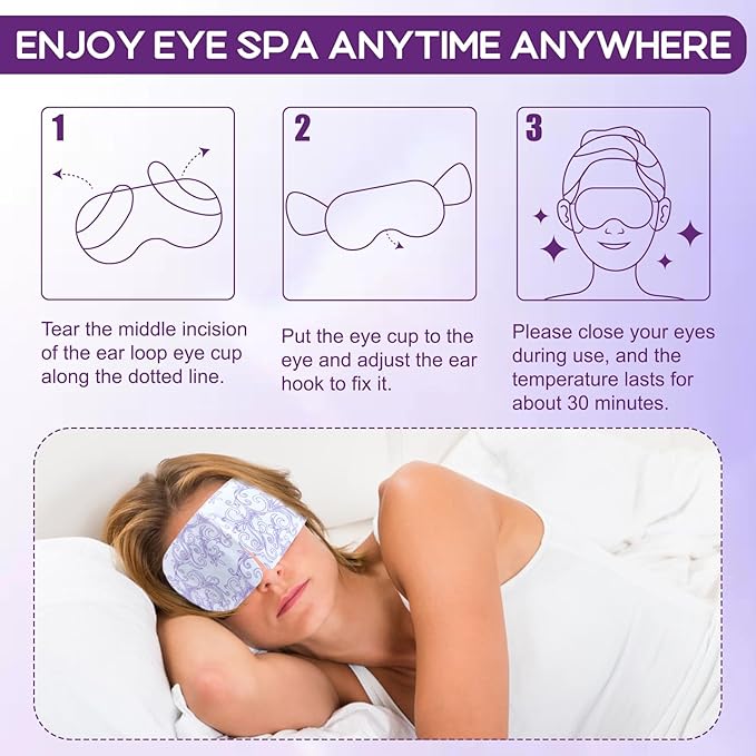 XPCARE 32 Pack Steam Eye Masks for Dry Eyes, SPA Warm Sleep Eye Mask, - Image 4