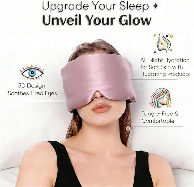 100% Mulberry Silk Sleep Mask for Women & Men – 22 Momme 6A Grade, 3D Contoured - Image 2