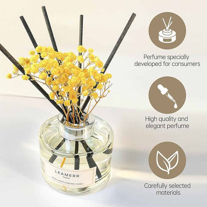 Reed Diffuser Sets Home Fragrance Essential Oil Diffuser Royal Rose Scent- 7 oz - Image 2
