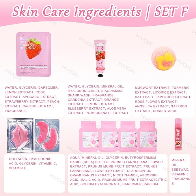 KYDA 84PCS SPA Party Supplies for Women, Face Mask, Hand Cream, Lip Balm - Image 7